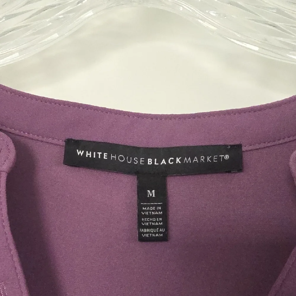 White House Black Market Lavender Ruffle Blouse - Picture 2 of 4